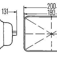 Hella Vision Plus 8in x 6in Sealed Beam Conversion Headlamp - Single Lamp