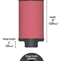 K&N Universal Air Filter 4in Flange ID 7in OD 9in Height