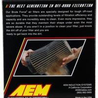 AEM Brute Force Dryflow Air Filter - Conical 6in Base OD / 5.125in Top OD / 5.25in Height