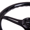 NRG Classic Wood Grain Steering Wheel (350mm) Black Sparkled Grip w/Black 3-Spoke Center