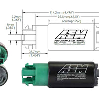 AEM 340LPH 65mm Fuel Pump Kit w/ Mounting Hooks - Ethanol Compatible