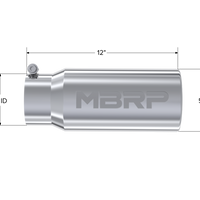 MBRP Universal Tip 5 O.D. Rolled Straight 4 inlet 12 length