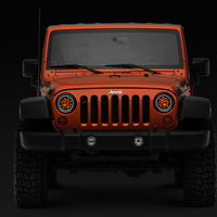 Raxiom 97-18 Jeep Wrangler TJ/JK Axial Spider LED Headlight w/ Amber DRL- Chrome Hsng (Clear Lens)