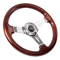 NRG Classic Wood Grain Steering Wheel (330mm) Wood Grain w/Chrome 3-Spoke Center