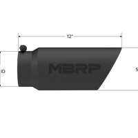 MBRP Universal Tip 5 O.D. Dual Wall Angled 4 inlet 12 length - Black Finish