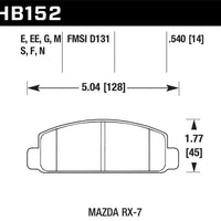 Hawk 88-91 Mazda RX-7 1.3L 10th Anniversary 1 Piston Caliper Front ER-1 Brake Pads