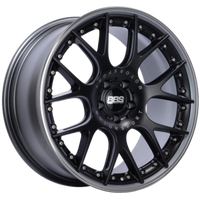 BBS CH-RII 22x10.5 5x112 ET48 Satin Black w/Polished SS Lip Wheel - 82mm PFS/Clip Req.