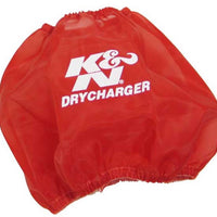 K&N Round Tapered Drycharger Air Filter Wrap Red 7.5in Base ID / 4.5in Top ID / 6in Height