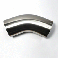 Stainless Bros 3.5in Diameter 1.5D / 5.25in CLR 45 Degree Bend 16GA Wall - Leg