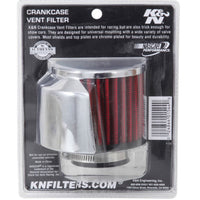 K&N 1.5in Flange ID x 3in OD x 2.5in Height Clamp On Crankcase Vent Filter