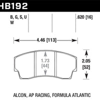 Hawk AP Racing CP4567 / CP5040-10/11/12/13S4 / CP5100 / CP5108 / CP6760 DTC-60 Race Brake Pads