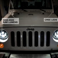 Raxiom 97-18 Jeep Wrangler TJ/JK Axial Series LED Daymaker Headlights- Black Housing (Clear Lens)