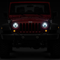 Raxiom 97-18 Jeep Wrangler TJ/JK Axial Series LED Daymaker Headlights- Chrome Housing (Clear Lens)