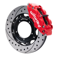 Wilwood 69-89 Porsche 911 Front Superlite Brake Kit 3.5in MT Drilled & Slotted Face - Red