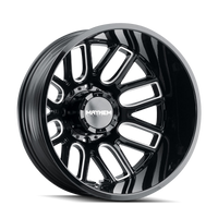 Mayhem 8107D Cogent Dually 22x8.25/8x165.1 BP/-192mm Offset/121.3mm Hub Black w/ Milled Spokes Wheel