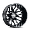 Mayhem 8107D Cogent Dually 22x8.25/8x165.1 BP/-192mm Offset/121.3mm Hub Black w/ Milled Spokes Wheel