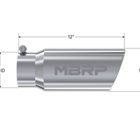 MBRP Universal Tip 5 O.D. Angled Rolled End 4 inlet 12 length