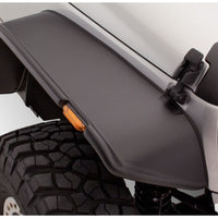 Bushwacker 07-18 Jeep Wrangler Flat Style Flares 4pc Fits 2-Door Sport Utility Only - Black