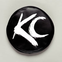 KC HiLiTES 6in. Round Soft Cover (Pair) - Black w/Yellow KC Logo