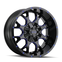 Mayhem 8015 Warrior 20x9 / 8x165.1 BP / 0mm Offset / 130.8mm Hub Black w/ Prism Blue Wheel