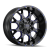 Mayhem 8015 Warrior 18x9 / 5x139.7 BP / 18mm Offset / 110mm Hub Black w/ Prism Blue Wheel