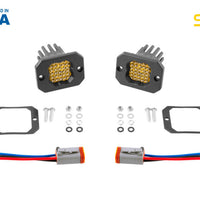 Diode Dynamics Stage Series C1 LED Pod Sport - Yellow Flood Flush ABL (Pair)