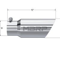 MBRP Universal Tip 4in OD 3in Inlet 10in Length Dual Wall Angled End T304