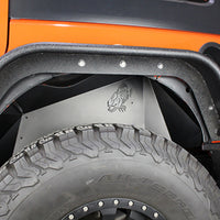 Fishbone Offroad 07-18 Jeep Wrangler JK Logo Aluminum Inner Fenders - Black Powdercoat