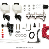 Wilwood Tandem Remote M/C Kit w L/H Brkt & Prop Valve - 1in Bore Ball Burnished