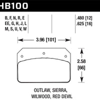 Hawk Wilwood DL / Sierra / Outlaw Dynalite Calipers Black Brake Pads