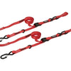 SpeedStrap 1In x 10Ft Cam-Lock Tie Down with Snap S-Hooks Soft-Tie (2 Pack) - Red