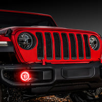 Oracle Jeep Wrangler JL/Gladiator JT LED Surface Mount Fog Light Halo Kit - Red SEE WARRANTY