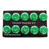 NRG Fender Washer Kit w/Color Matched M6 Bolt Rivets For Plastic (Green) - Set of 10