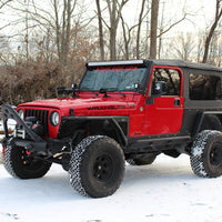 Fishbone Offroad 97-06 Jeep Wrangler TJ Steel Tube Fenders Rear 3In Flare - Blk Textured Powdercoat