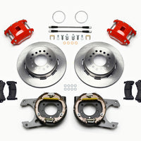 Wilwood D154 P/S Park Brake Kit Red Jeep Dana 35 2.56 Off 5-lug w/ lines