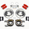 Wilwood D154 P/S Park Brake Kit Red Jeep Dana 35 2.56 Off 5-lug w/ lines