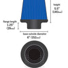 K&N Universal Air Filter Chrome Round Tapered Blue - 4in Flange ID x 1.125in Flange Length x 5.5in H