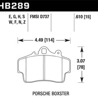 Hawk 97-99 Porsche Boxster 2.5L Base 4 Piston Caliper Front ER-1 Brake Pads