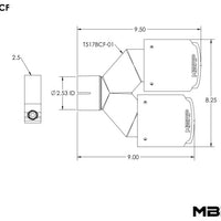 MBRP Universal Carbon Fiber Dual Tip 4in OD/2.5in Inlet