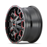 Mayhem 8015 Warrior 20x10 / 5x127 BP / -25mm Offset / 87mm Hub Black w/ Prism Red Wheel