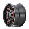 Mayhem 8015 Warrior 18x9 / 8x180 BP / 18mm Offset / 124.1mm Hub Black w/ Prism Red Wheel