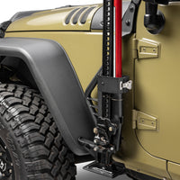 Go Rhino 07-18 Jeep Wrangler JK/JKU Front Fender Jack Mount for Hi-Lift Jack - Tex. Blk