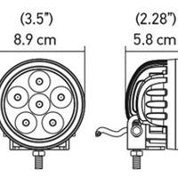 Hella Value Fit 90mm 6 LED Light - PED Off Road Spot Light