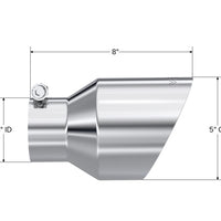 MBRP Universal T304 Stainless Steel Tip  3on ID / 5in OD Out / 8in Length Angle Cut Dual Wall