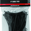 BikeMaster 4in Cable Ties (Pack of 100) - Black