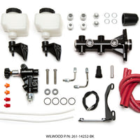 Wilwood Tandem Remote M/C Kit w L/H Brkt & Prop Valve - 1 1/8in Bore Black