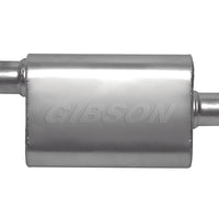 Gibson CFT Superflow Offset/Center Oval Muffler - 4x9x13in/2.5in Inlet/2.5in Outlet - Stainless