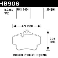 Hawk 2020 Porsche 718 Boxster 2.0L Base Ceramic Composite Brakes Rear ER-1 Brake Pads