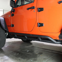 Fishbone Offroad 07-18 Jeep JK 4 Door Wrangler JK Steel Rock Sliders - Blk Textured Powdercoat