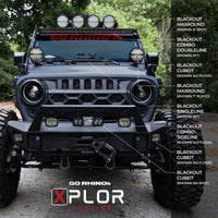 Go Rhino Xplor Blackout Series Sgl Row LED Light Bar (Surface/Threaded Stud Mount) 20.5in. - Blk